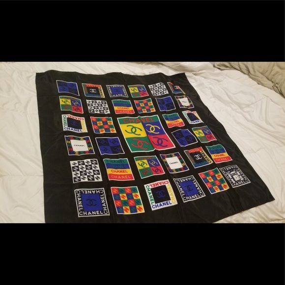 Vintage Chanel logo Silk Scarf - Picture 2 of 2
